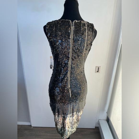 NWT Alice + Olivia Nude Sequin Gradient Dress - Picture 4 of 11